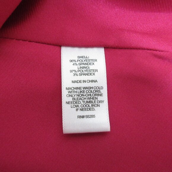 Express Womens Blouse Top Sz Medium Peplum Sleeveless Magenta Scoop Neck Zip - Picture 4 of 7